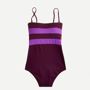 J. Crew Colorblock bandeau one-piece swimwear